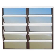 Imagem de Janela de Alumínio Basculante 2 Seções 100x120cm Vidro Espelhado Plus 