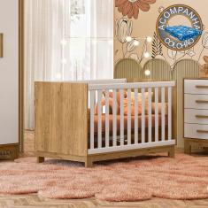 Imagem de Berço Mini Cama Qencanto Slim 4315 Qmovi Freijó Branco Acetinado + Colchão Ortobom