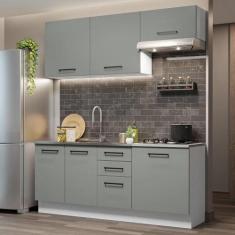 Imagem de Armário De Cozinha Compacta 180cm Branco Cinza Agata Madesa 03