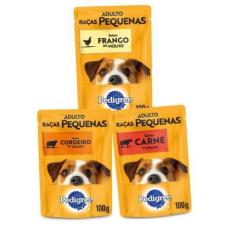 Imagem de Kit Pedigree Sachê Cães Adultos Raças Pequenas Cordeiro + Frango + Car