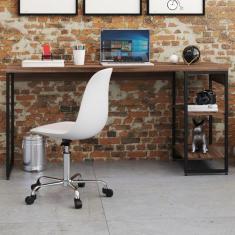 Imagem de Mesa Escrivaninha 2 Prateleiras Nogal/preto 14908 - Compace