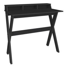 Imagem de Escrivaninha Mesa Para Computador 3 Nichos Preto Artany