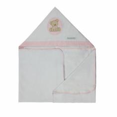 Imagem de Toalha De Banho Em Malha Urso Bolacha Rosa - Minha Casa Baby