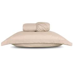 Imagem de Jogo De Lençol Solteiro Slim Percal 200 Fios 2 Peças - Bege