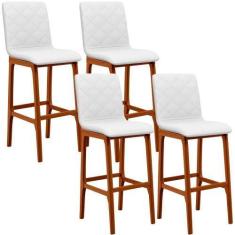 Imagem de Kit 04 Banquetas Altas Para Cozinha Sala de Jantar Fixa Zoe B04 Facto 