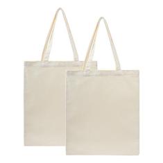 Imagem de TOPASION Sacola de algodão, bolsas de tecido leve, sacola de compras, bolsa de atividades de promoção DIY, bolsa de cor sólida, Branco
