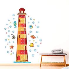 Imagem de Adesivo De Parede Infantil Régua De Crescimento Fundo Do Mar