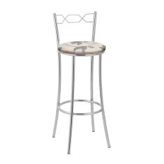 Imagem de Kit 2 Banquetas Cromadas BC51A de Metal e Assento Espuma D15 Treparoni - bege