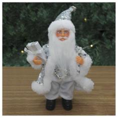 Imagem de Boneco Natal Papai Noel Com Brilho Prata Em Tecido 22cm - Gici Christm