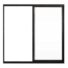 Imagem de Janela de Alumínio Preto Vitro de Correr 2 Folhas Sem Grade Hale Esqua