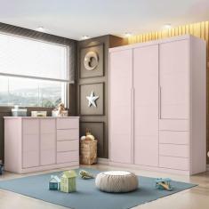 Imagem de Quarto Completo Com Guarda Roupa 3 Portas E 4 Gavetas + Cômoda 2 Porta