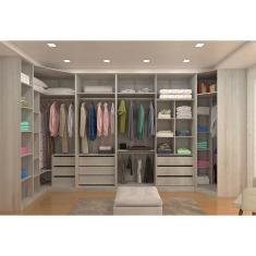 Imagem de Guarda Roupa Canto 9 Gavetas, 5 Cabideiros Legno Crema