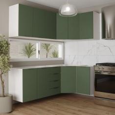 Imagem de Cozinha Modulada 6 Peças Sem Tampo 3 Aéreos 6 Portas E 3 Balcões Ipane