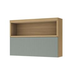 Imagem de Armário Aéreo P/ Cozinha Marquesa C/ 1 Porta 120cm Nature/Verde - Nesher