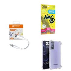 Imagem de Capa Samsung S21Plus + Adaptador P2 P Tipo C + Película 9D