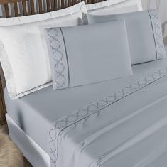 Imagem de Jogo de Lençol Casal Isa Micropercal 300 Fios 4 peças - Cinza
