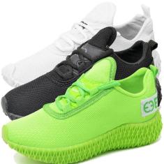 Imagem de Tênis Masculino Infantil Esporte Confortável Kit 3 Peças-Masculino