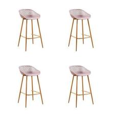 Imagem de Kit 4 Banquetas Clarice Camurça Polipropileno - Rivatti