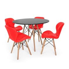 Imagem de Kit Mesa Jantar Eiffel 80Cm  04 Cadeiras Slim 