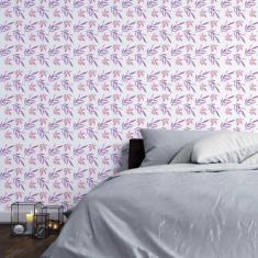 Imagem de Papel de Parede Adesivo Folha  e Lilás N03011 Rolo de 0,58x3,00