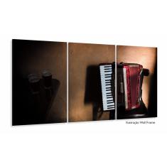 Imagem de Quadro Sanfona Acordeon E Cerveja Vintage Decorativo 3 peças
