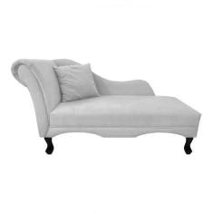 Imagem de Recamier Divã Estofado Direito De Quem Senta Olívia Suede Branco - INC