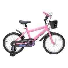 Imagem de Bicicleta Infantil Aro 16 Com Rodinhas De Treinamento Bike Criança Menina Zippy Rosa
