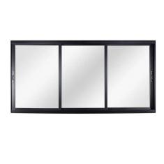 Imagem de Janela de Aluminio de Correr 120x150cm 3 Folhas com Vidro Liso Esquadrisul Preto