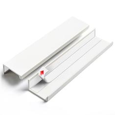 Imagem de BaiNong 5 peças de puxador de dedo com borda adesiva para gaveta oculta puxadores de costura de porta de armário Puxador plano (branco quente) 150 mm/5,9"