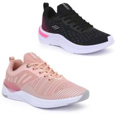 Imagem de Tênis Feminino Fitness Esportivo Caminhada Confortável Kit 2