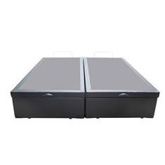 Imagem de Base Box Baú Casal Bipartido Santo Box Sintético Cinza 47x138x188