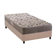 Imagem de Cama Box Solteiro: Colchão Ortopédico Herval AG65 Fort + Base crc Suede Clean(88x188)