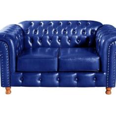 Imagem de Namoradeira Chesterfield Com Capitonê Luís XV Azul