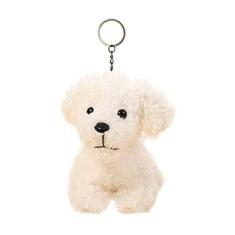 Imagem de Bonito Stuffed Animal Dog Anime Chaveiro de pelúcia, Moda Acessório Mochila Clips, Presente Jardim de Infância, Pingente de bolsa, 5 polegadas (branco