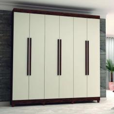 Imagem de Guarda Roupa Elegance 6 Portas 2 Gavetas Vila Rica Imbuia/Champanhe