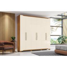 Imagem de Guarda-Roupa Dallas 06 Pts. Nature/Off White - Henn
