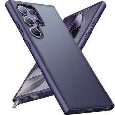 Imagem de Raelmila Capa à prova de choque projetada para Samsung Galaxy S24 Ultra, proteção contra quedas de grau militar de 3 m, traseira rígida fosca semitransparente fina e borda macia para Galaxy S24 Ultra