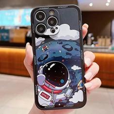Imagem de Para iPhone 14 13 Pro Max 12 11 Pro Max XS X XR 8 7 Plus SE 2020 2022 Astronaut Silicone Soft Cover For iPhone 13 14 12 11 Case, Black, For iPhone X