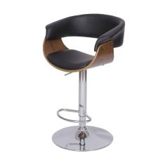 Imagem de Banqueta Elba Madeira Acolchoada Revest em Couro Sintético Preta