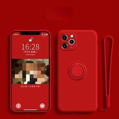 Imagem de Capa de suporte de anel magnético de silicone líquido de luxo para Samsung Galaxy S22 Ultra Plus S21 S20 FE A52S A52 A72 A51 Nota 20 10 Capa, vermelha, para S22 Ultra