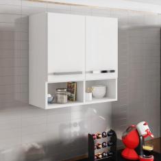 Imagem de Armário Aéreo Móveis De Cozinha Multiuso 2 Portas Branco - Brienza Mov