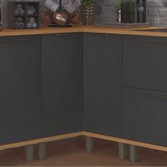 Imagem de Balcão de Canto para Cozinha com Tampo 2 Portas Madri Indekes