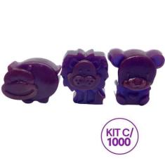 Imagem de Kit 1000 Mini Sabonete Bichinhos Artesanal 3,5cm Sortidos - D&C, Lilás