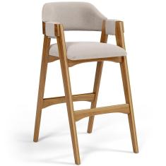 Imagem de Banqueta Alta Para Cozinha Sala de Jantar Bar Suran L02 Bouclê Creme - Lyam Decor