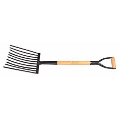 Imagem de Forcado Metalico Para Cascalho 10 Dentes Cabo De Madeira 74 Cm Empunhadura Metalica Tramontina