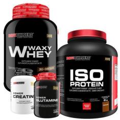 Imagem de Kit Waxy Whey 2Kg + Iso Protein 2Kg+ Power Creatina 100G + Power Gluta