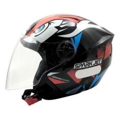 Imagem de Capacete Moto Aberto Ebf Spark Jet Dragon Brilhante, Vermelho
