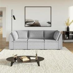 Imagem de Sof  Modular 2 M dulos Canto 1 M dulo Central Zen Cabecasa Ma