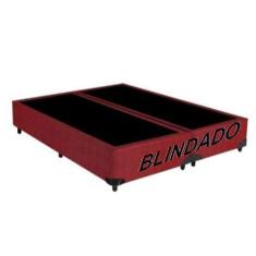 Imagem de Base Box Queen Bipartido Blindado Suede Vermelho - Imperium Do Sono
