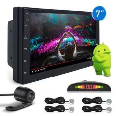 Imagem de Kit Multimídia Android + Câmera Ré + Sensor Ré Prata Hyundai Santa Fé 